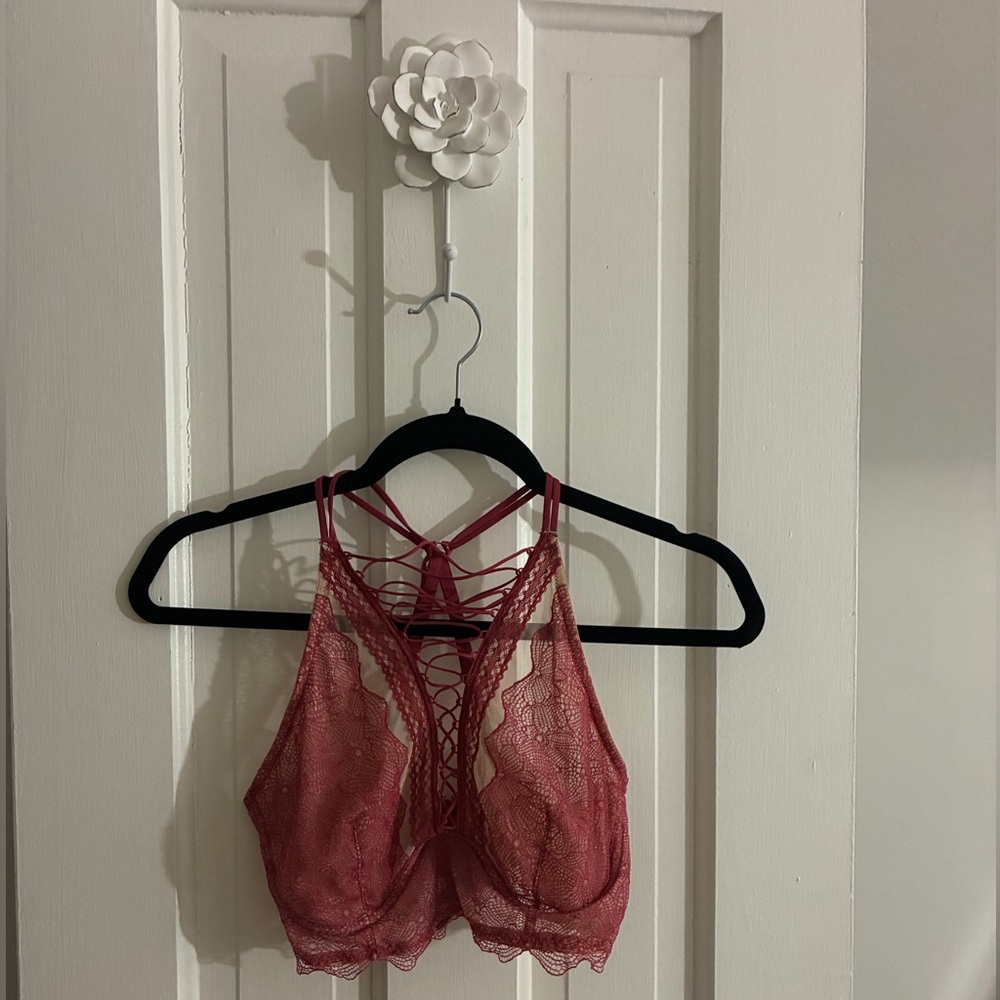 Victoria's Secret Lace Bralette in Dusty Rose with Strappy Back